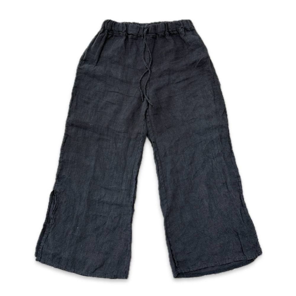 Mahina Linen Flowy Pants with Slit